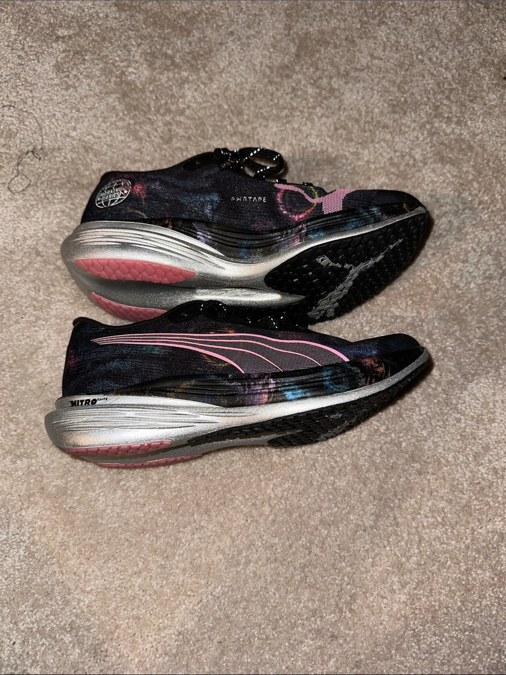 Puma Nitro Women's Black and Pink Running Sneakers